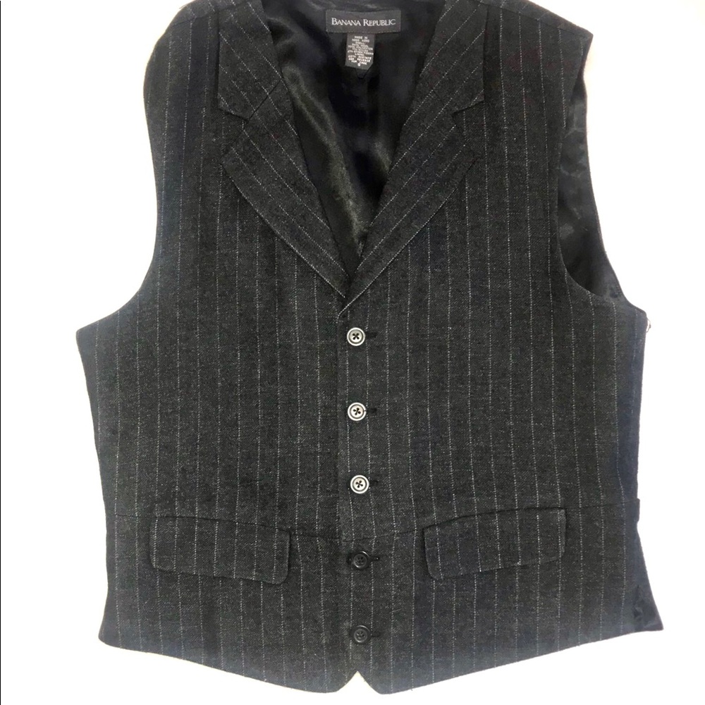 Banana RepublicCharcoal gray pinstripe vest